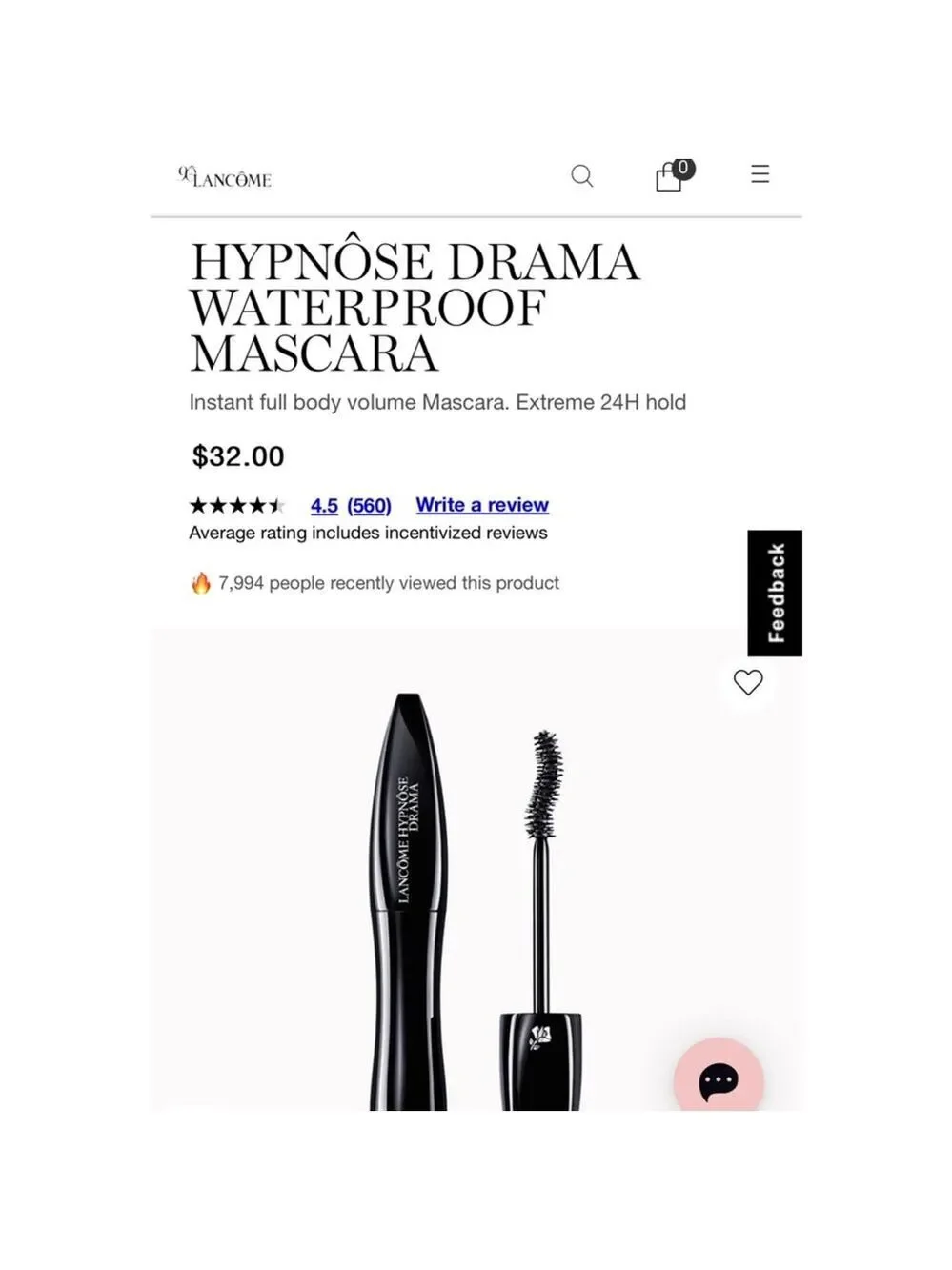 Lancôme Hypnôse Drama Waterproof Mascara - Black